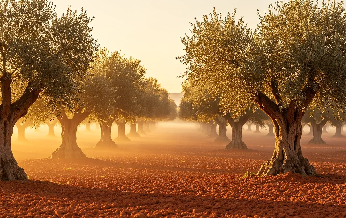 Paisaje de olivos mediterráneos